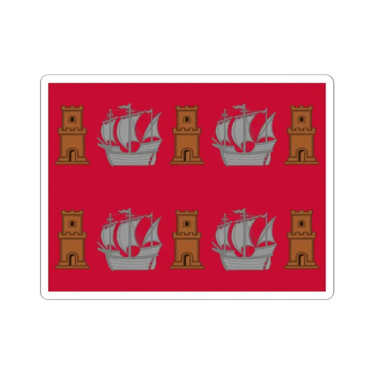 Regimental flag of Bornholm Infantry Regiment (Denmark) STICKER Vinyl Kiss-Cut Decal 2 Inch White - The Sticker Space