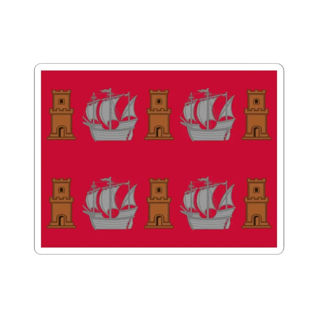 Regimental flag of Bornholm Infantry Regiment (Denmark) STICKER Vinyl Kiss-Cut Decal 3 Inch White - The Sticker Space