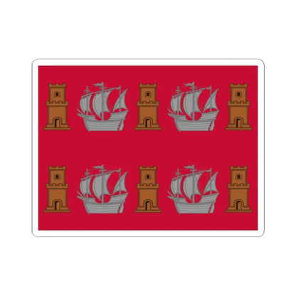 Regimental flag of Bornholm Infantry Regiment (Denmark) STICKER Vinyl Kiss-Cut Decal 3 Inch White - The Sticker Space