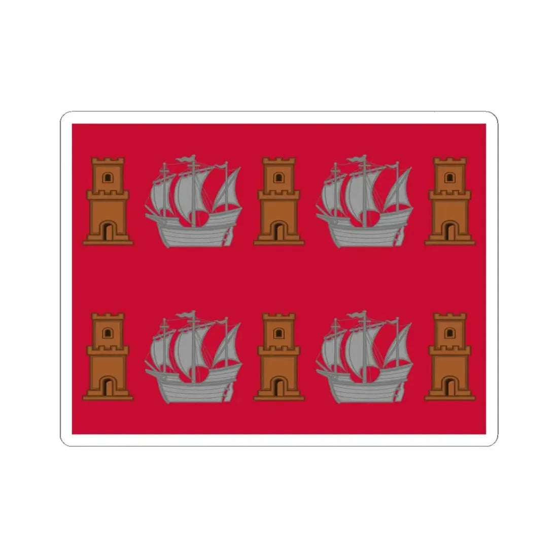 Regimental flag of Bornholm Infantry Regiment (Denmark) STICKER Vinyl Kiss-Cut Decal 4 Inch White - The Sticker Space