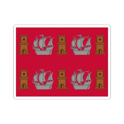 Regimental flag of Bornholm Infantry Regiment (Denmark) STICKER Vinyl Kiss-Cut Decal 4 Inch White - The Sticker Space