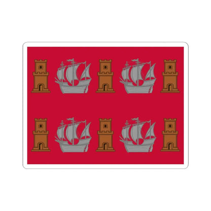 Regimental flag of Bornholm Infantry Regiment (Denmark) STICKER Vinyl Kiss-Cut Decal 6 Inch White - The Sticker Space