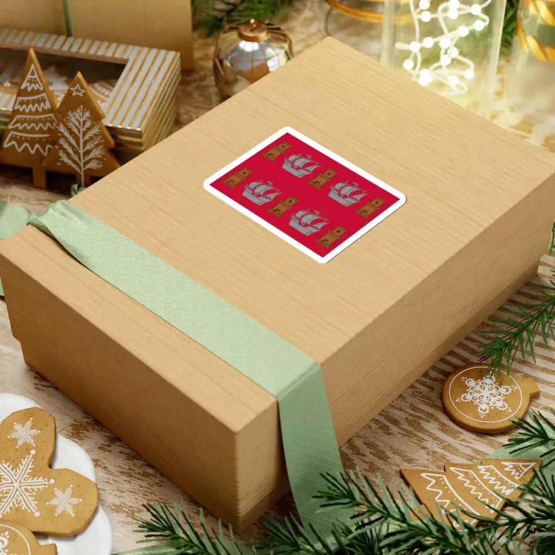 Regimental flag of Bornholm Infantry Regiment (Denmark) STICKER Vinyl Kiss-Cut Decal - The Sticker Space