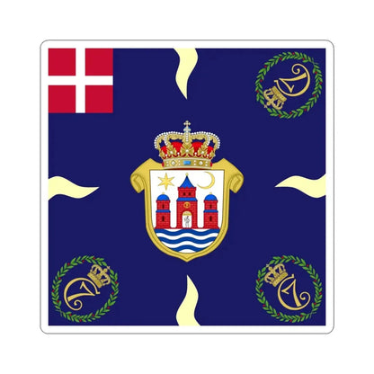 Regimental flag of Copenhagen Infantry Regiment (Denmark) STICKER Vinyl Kiss-Cut Decal 6 Inch White - The Sticker Space