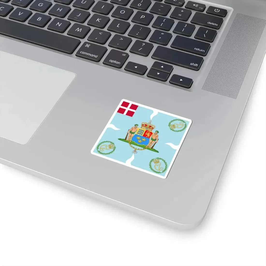 Regimental flag of Crown Princes Regiment Denmark (Denmark) STICKER Vinyl Kiss-Cut Decal - The Sticker Space