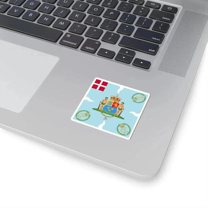 Regimental flag of Crown Princes Regiment Denmark (Denmark) STICKER Vinyl Kiss-Cut Decal - The Sticker Space