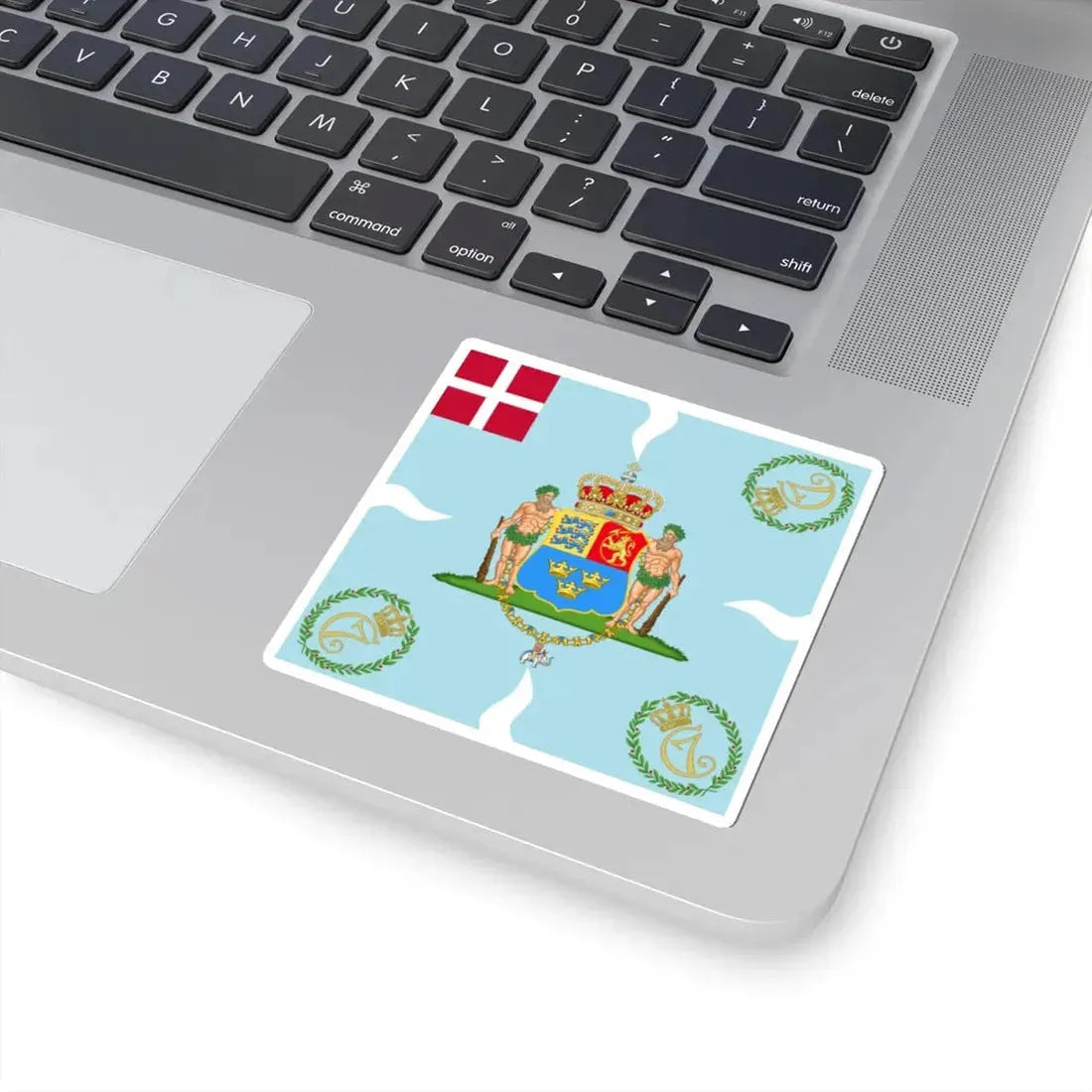 Regimental flag of Crown Princes Regiment Denmark (Denmark) STICKER Vinyl Kiss-Cut Decal - The Sticker Space