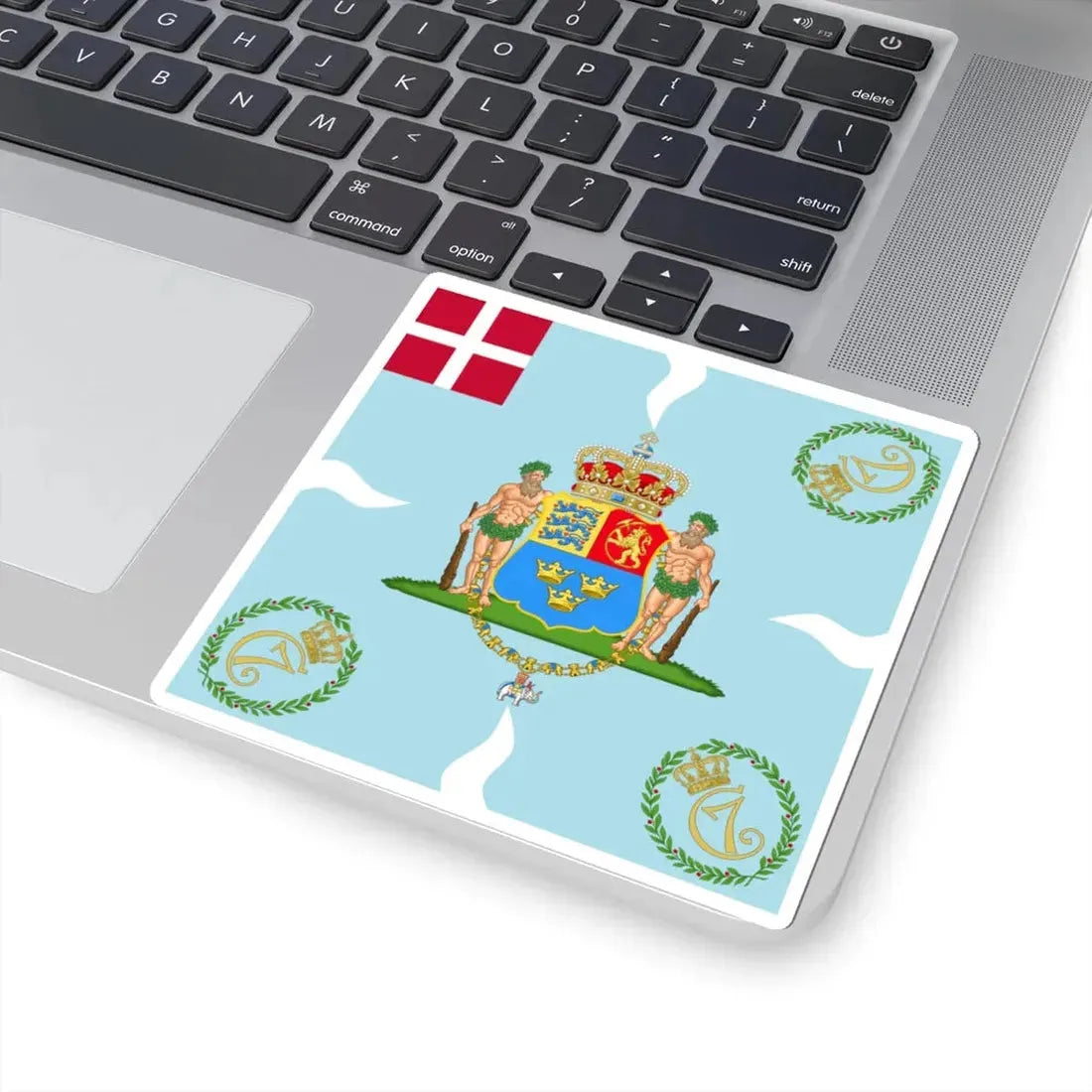 Regimental flag of Crown Princes Regiment Denmark (Denmark) STICKER Vinyl Kiss-Cut Decal - The Sticker Space