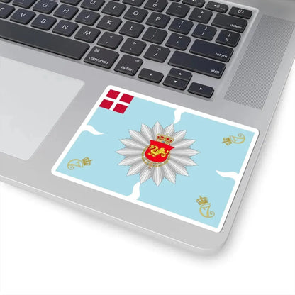 Regimental flag of Funen Infantry Regiment 1778-1785 (Denmark) STICKER Vinyl Kiss-Cut Decal - The Sticker Space
