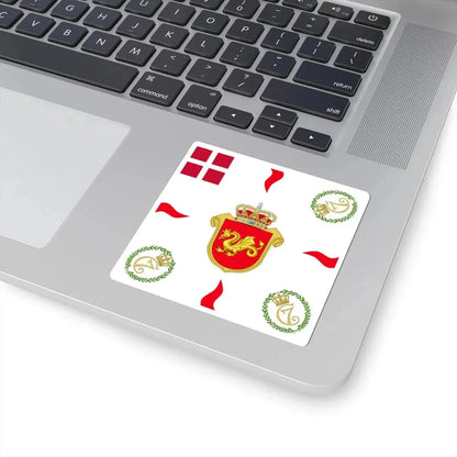 Regimental flag of Funen Infantry Regiment (Denmark) STICKER Vinyl Kiss-Cut Decal - The Sticker Space