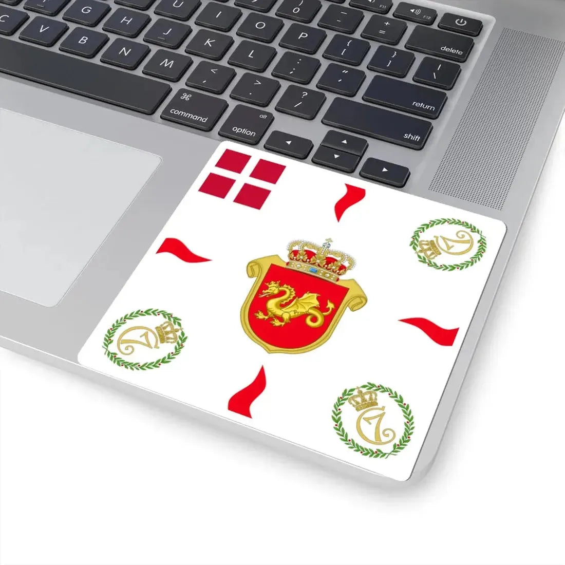 Regimental flag of Funen Infantry Regiment (Denmark) STICKER Vinyl Kiss-Cut Decal - The Sticker Space