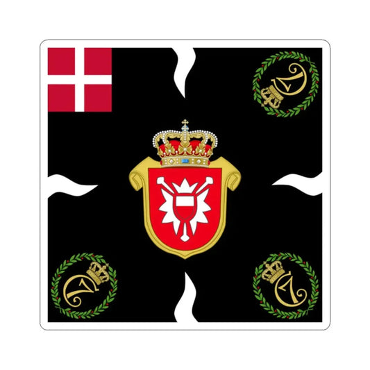 Regimental flag of Holstein Infantry Regiment 2 (Denmark) STICKER Vinyl Kiss-Cut Decal 2 Inch White - The Sticker Space