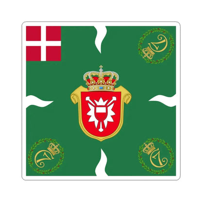 Regimental flag of Holstein Infantry Regiment (Denmark) STICKER Vinyl Kiss-Cut Decal 3 Inch White - The Sticker Space