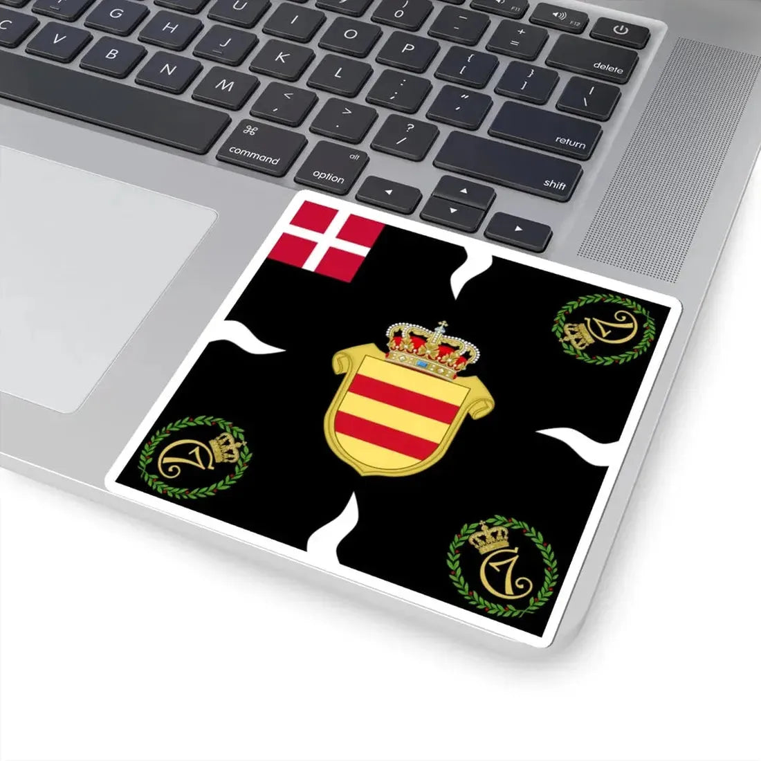 Regimental flag of Oldenburg Infantry Regiment 2 (Denmark) STICKER Vinyl Kiss-Cut Decal - The Sticker Space