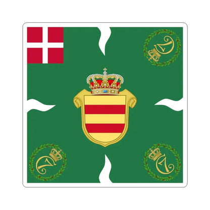 Regimental flag of Oldenburg Infantry Regiment (Denmark) STICKER Vinyl Kiss-Cut Decal 3 Inch White - The Sticker Space
