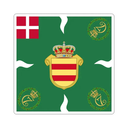 Regimental flag of Oldenburg Infantry Regiment (Denmark) STICKER Vinyl Kiss-Cut Decal 6 Inch White - The Sticker Space