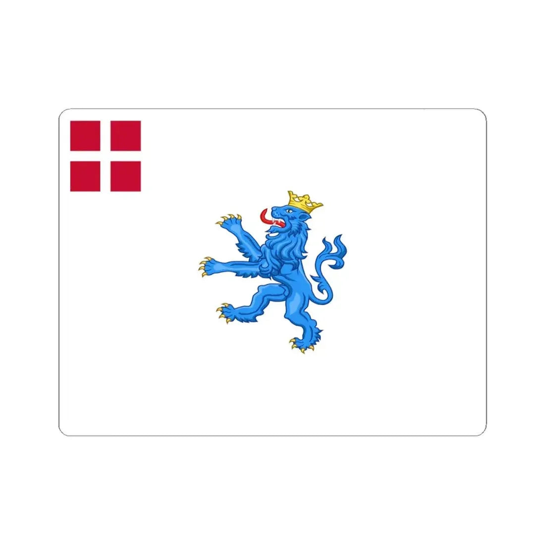 Regimental flag of Prince Fredericks Infantry Regiment (Denmark) STICKER Vinyl Kiss-Cut Decal 6 Inch White - The Sticker Space