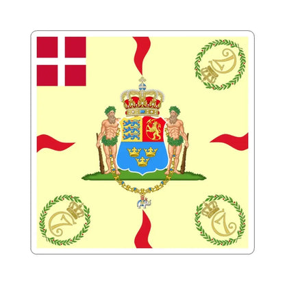 Regimental flag of Prince Frederiks Armed Infantry Regiment (Denmark) STICKER Vinyl Kiss-Cut Decal 3 Inch White - The Sticker Space