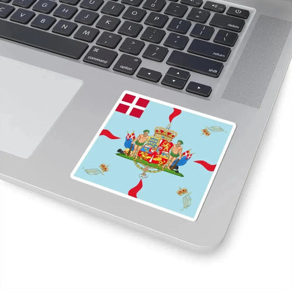 Regimental flag of Queens Regiment of Foot Denmark (Denmark) STICKER Vinyl Kiss-Cut Decal - The Sticker Space