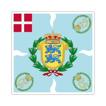 Regimental flag of Schleswig Infantry Regiment (Denmark) STICKER Vinyl Kiss-Cut Decal 2 Inch White - The Sticker Space