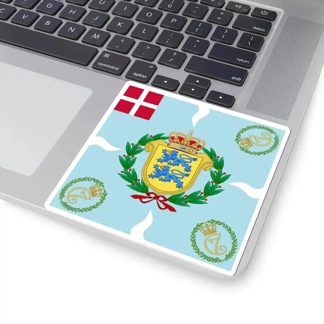 Regimental flag of Schleswig Infantry Regiment (Denmark) STICKER Vinyl Kiss-Cut Decal - The Sticker Space