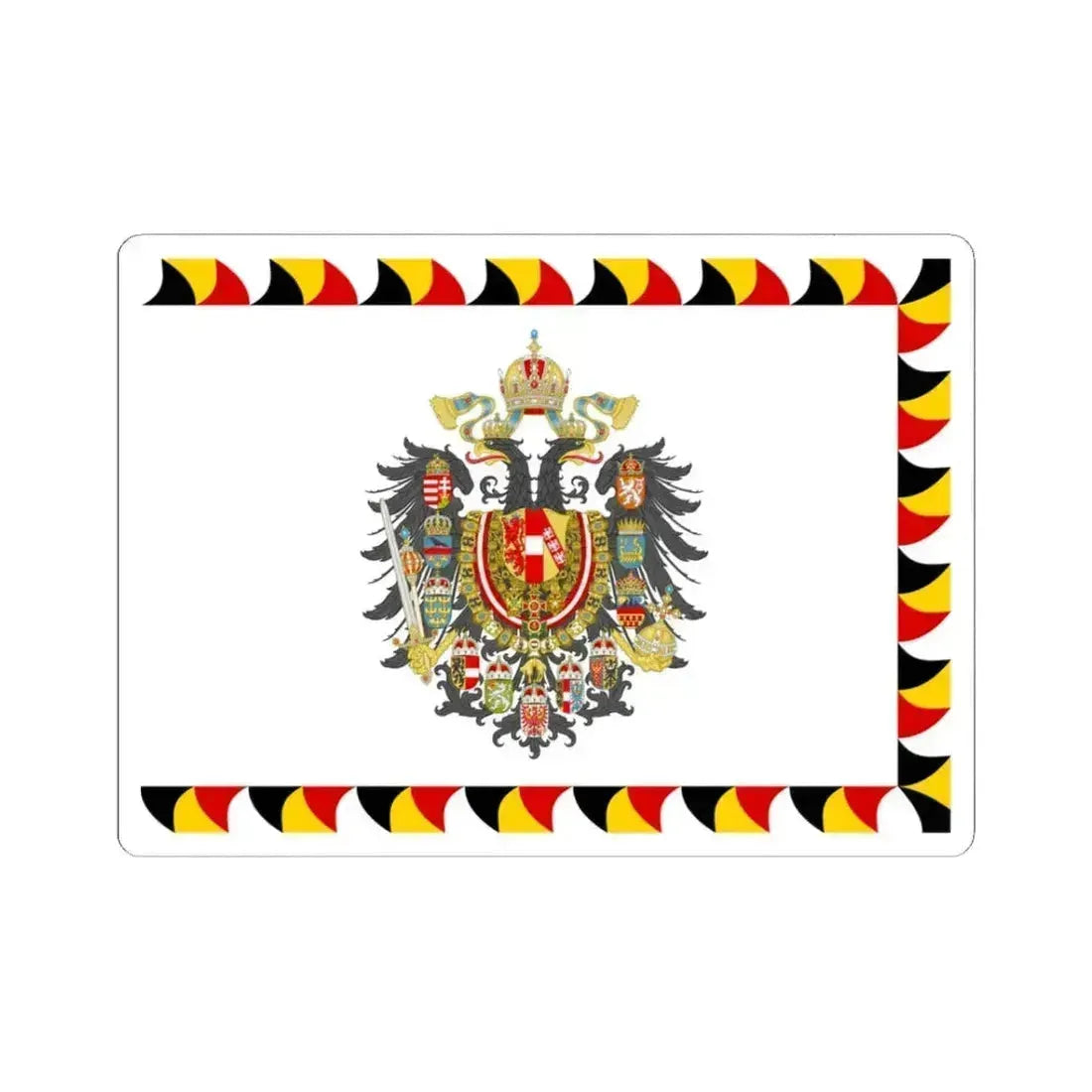 Regimental Flag of the Imperial-Royal Landwehr Cerimonial Flag of the Gardebataillon and Standard of the Common Army Obverse (Austria) STICKER Vinyl Kiss-Cut Decal 3 Inch White - The Sticker Space