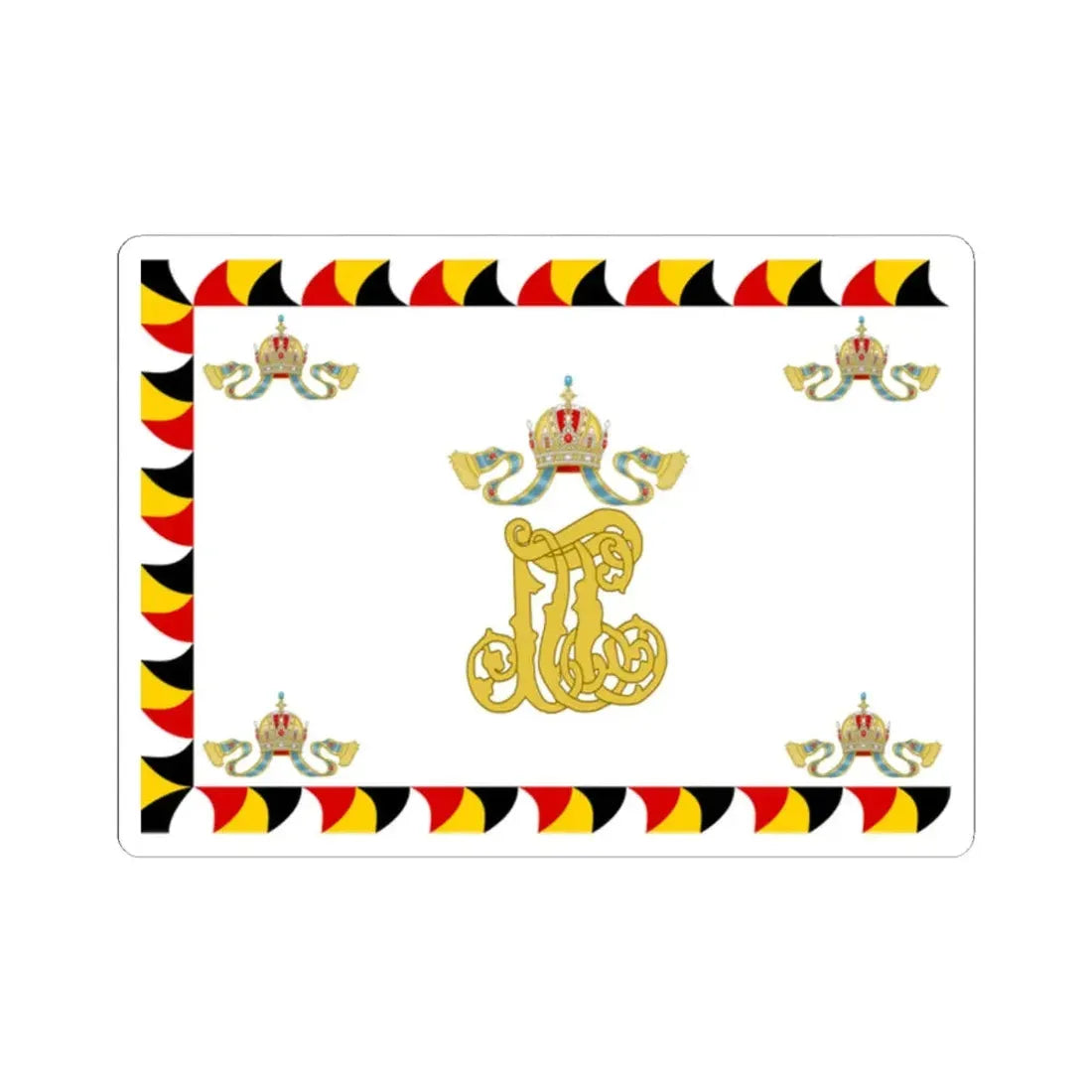 Regimental Flag of the Imperial-Royal Landwehr Reverse (Austria) STICKER Vinyl Kiss-Cut Decal 2 Inch White - The Sticker Space