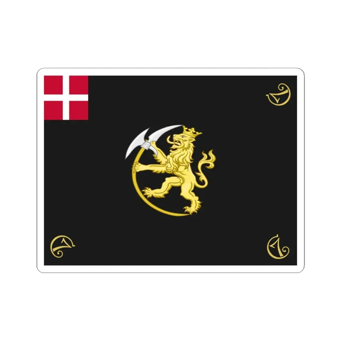 Regimental flag of The Kings Life Regiment (Denmark) STICKER Vinyl Kiss-Cut Decal 6 Inch White - The Sticker Space