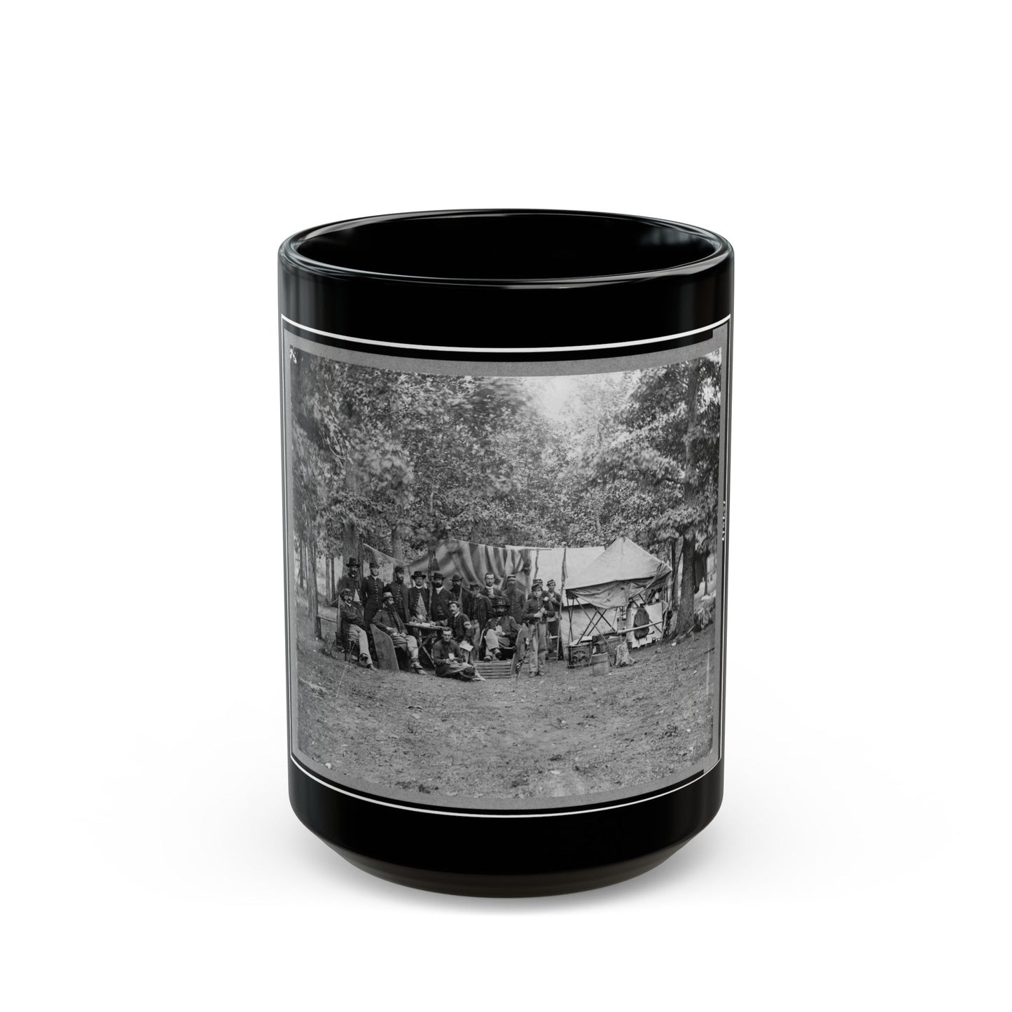 Regimental Staff, New York Volunteers, Near Bealton I.E., Bealeton , Va. (U.S. Civil War) Black Coffee Mug-15oz-The Sticker Space