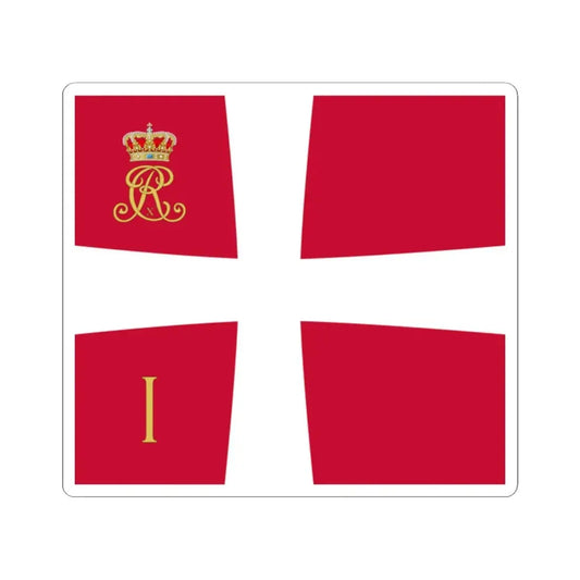 Regimental standard of 1 Battalion of Denmark 1912-1947 01 (Denmark) STICKER Vinyl Kiss-Cut Decal 2 Inch White - The Sticker Space