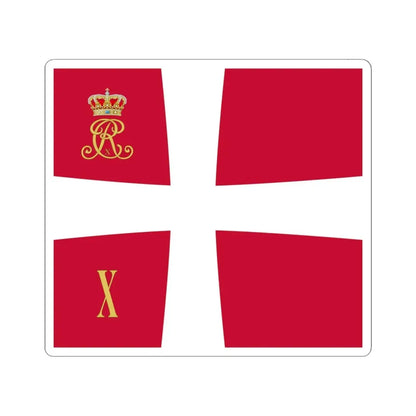 Regimental standard of 10 Battalion of Denmark 1912-1947 (Denmark) STICKER Vinyl Kiss-Cut Decal 6 Inch White - The Sticker Space