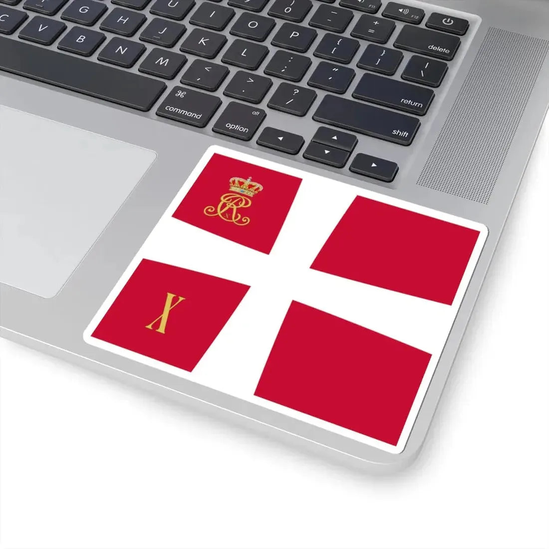 Regimental standard of 10 Battalion of Denmark 1912-1947 (Denmark) STICKER Vinyl Kiss-Cut Decal - The Sticker Space