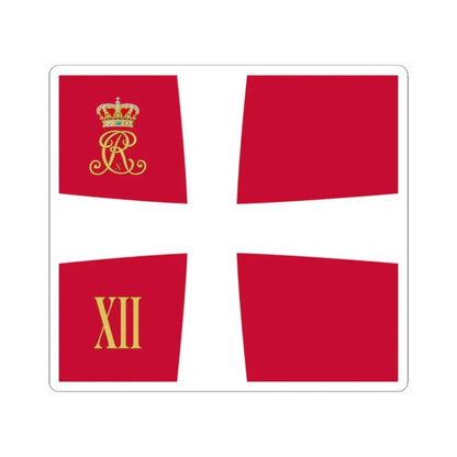 Regimental standard of 12 Battalion of Denmark 1912-1947 (Denmark) STICKER Vinyl Kiss-Cut Decal 2 Inch White - The Sticker Space