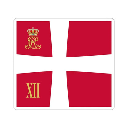 Regimental standard of 12 Battalion of Denmark 1912-1947 (Denmark) STICKER Vinyl Kiss-Cut Decal 4 Inch White - The Sticker Space