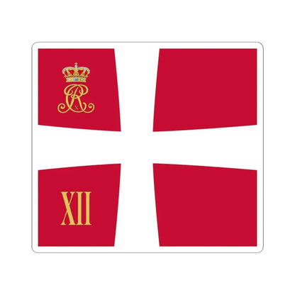 Regimental standard of 12 Battalion of Denmark 1912-1947 (Denmark) STICKER Vinyl Kiss-Cut Decal 6 Inch White - The Sticker Space