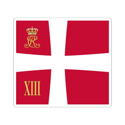 Regimental standard of 13 Battalion of Denmark 1912-1947 (Denmark) STICKER Vinyl Kiss-Cut Decal 2 Inch White - The Sticker Space