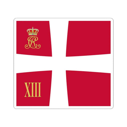 Regimental standard of 13 Battalion of Denmark 1912-1947 (Denmark) STICKER Vinyl Kiss-Cut Decal 3 Inch White - The Sticker Space