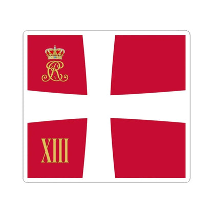 Regimental standard of 13 Battalion of Denmark 1912-1947 (Denmark) STICKER Vinyl Kiss-Cut Decal 4 Inch White - The Sticker Space
