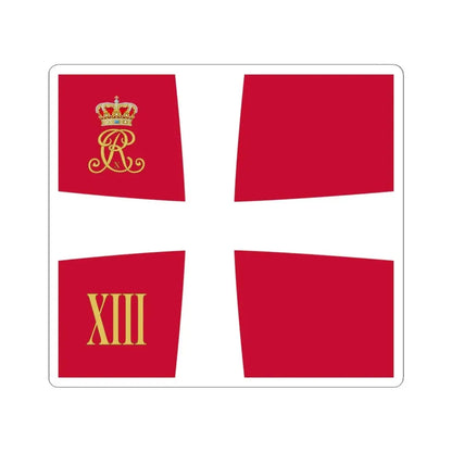 Regimental standard of 13 Battalion of Denmark 1912-1947 (Denmark) STICKER Vinyl Kiss-Cut Decal 6 Inch White - The Sticker Space