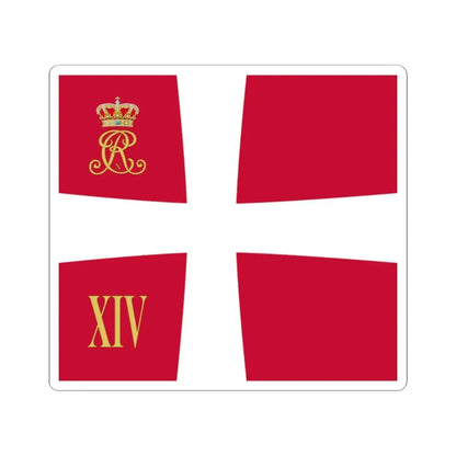 Regimental standard of 14 Battalion of Denmark 1912-1947 (Denmark) STICKER Vinyl Kiss-Cut Decal 2 Inch White - The Sticker Space