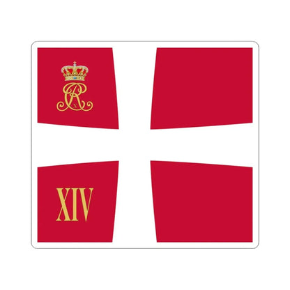 Regimental standard of 14 Battalion of Denmark 1912-1947 (Denmark) STICKER Vinyl Kiss-Cut Decal 3 Inch White - The Sticker Space