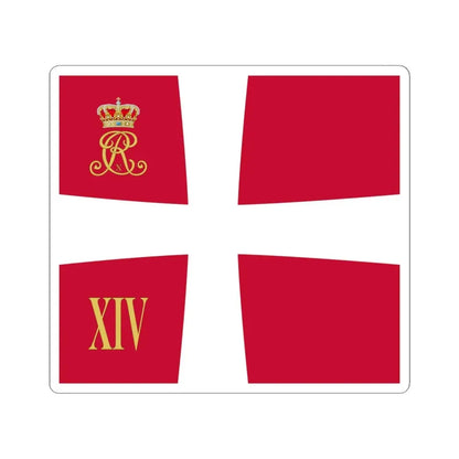 Regimental standard of 14 Battalion of Denmark 1912-1947 (Denmark) STICKER Vinyl Kiss-Cut Decal 6 Inch White - The Sticker Space