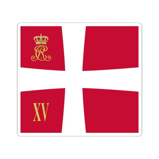 Regimental standard of 15 Battalion of Denmark 1912-1947 (Denmark) STICKER Vinyl Kiss-Cut Decal 2 Inch White - The Sticker Space