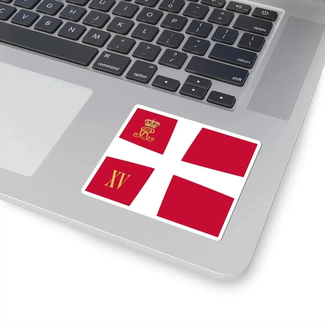 Regimental standard of 15 Battalion of Denmark 1912-1947 (Denmark) STICKER Vinyl Kiss-Cut Decal - The Sticker Space