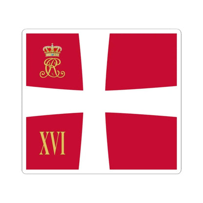 Regimental standard of 16 Battalion of Denmark 1912-1947 (Denmark) STICKER Vinyl Kiss-Cut Decal 2 Inch White - The Sticker Space