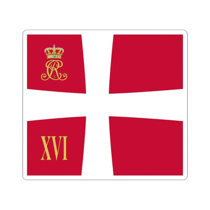 Regimental standard of 16 Battalion of Denmark 1912-1947 (Denmark) STICKER Vinyl Kiss-Cut Decal 3 Inch White - The Sticker Space