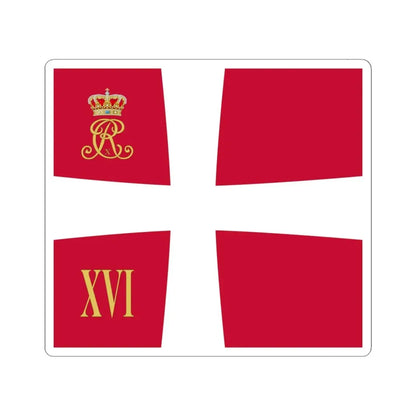 Regimental standard of 16 Battalion of Denmark 1912-1947 (Denmark) STICKER Vinyl Kiss-Cut Decal 6 Inch White - The Sticker Space