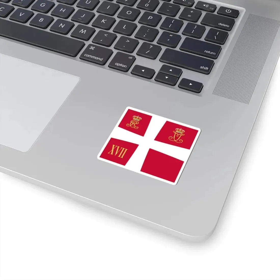 Regimental standard of 17 Battalion of Denmark 1912-1947 (Denmark) STICKER Vinyl Kiss-Cut Decal - The Sticker Space