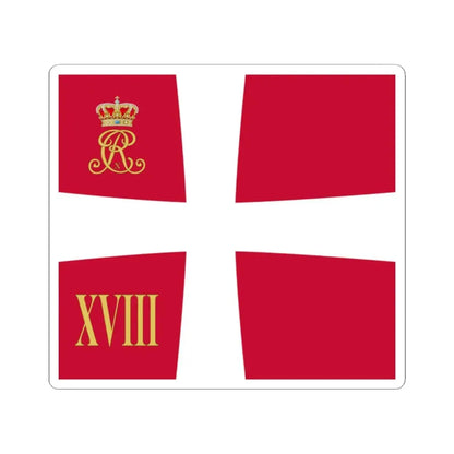 Regimental standard of 18 Battalion of Denmark 1912-1947 (Denmark) STICKER Vinyl Kiss-Cut Decal 2 Inch White - The Sticker Space