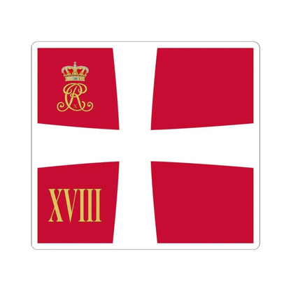 Regimental standard of 18 Battalion of Denmark 1912-1947 (Denmark) STICKER Vinyl Kiss-Cut Decal 4 Inch White - The Sticker Space